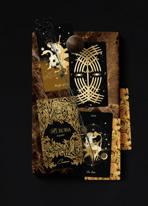 Aurora Tarot Gold a cosmic magical tarot deck by Cocorrina