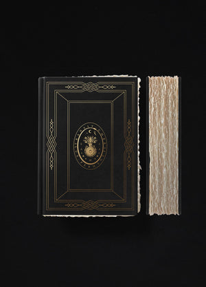 Grimoire Regal Edition, leather book with handmade paper and gold foil  for witches and magic, by Cocorrina & Co