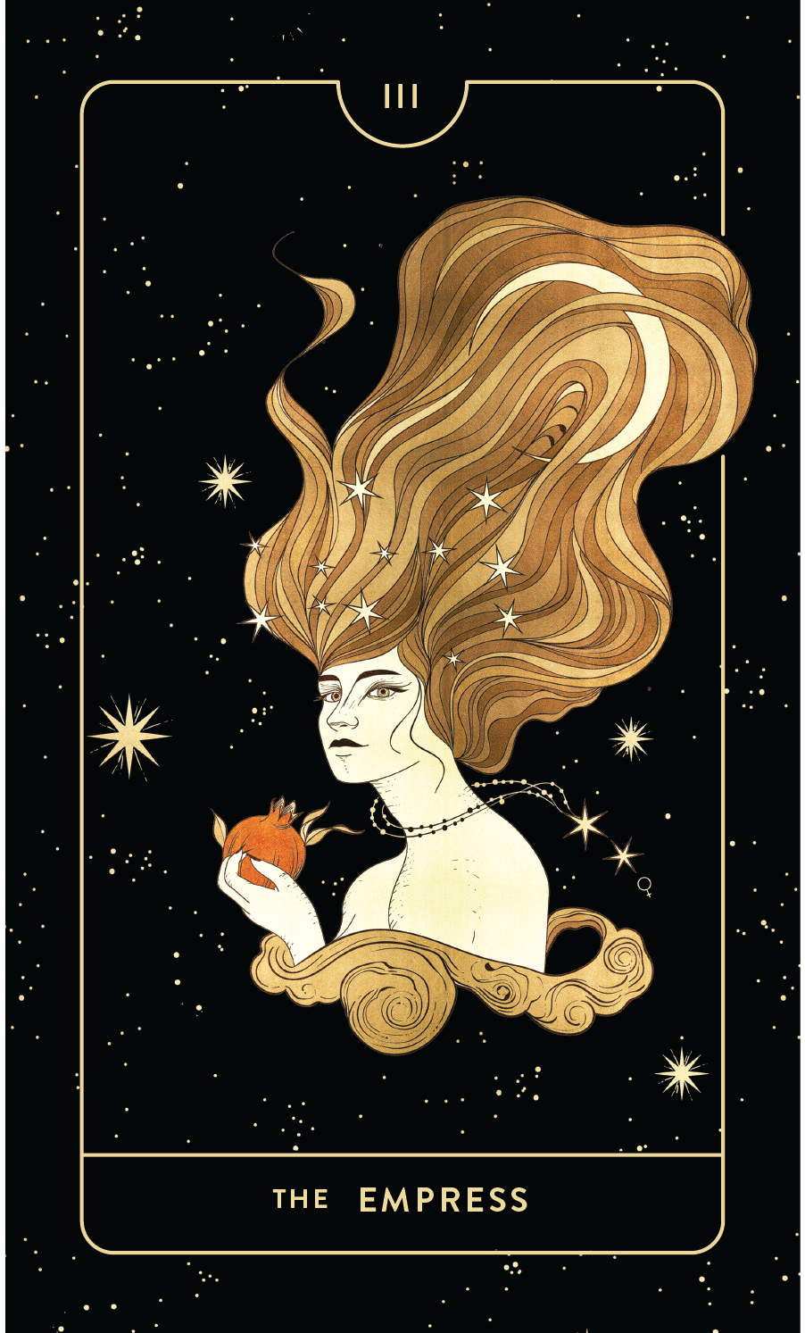 The Empress tarot card with bold, feminine rage energy