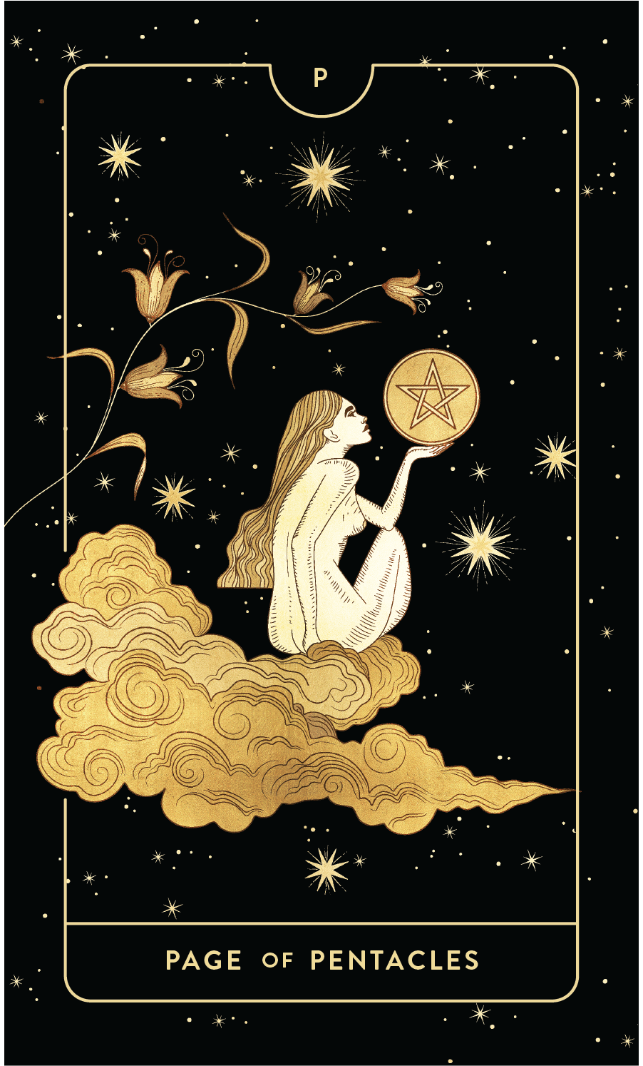 Divine Feminine Tarot card depicting a woman in a mystical pose, surrounded by ethereal light, representing the sacred feminine and temptation.