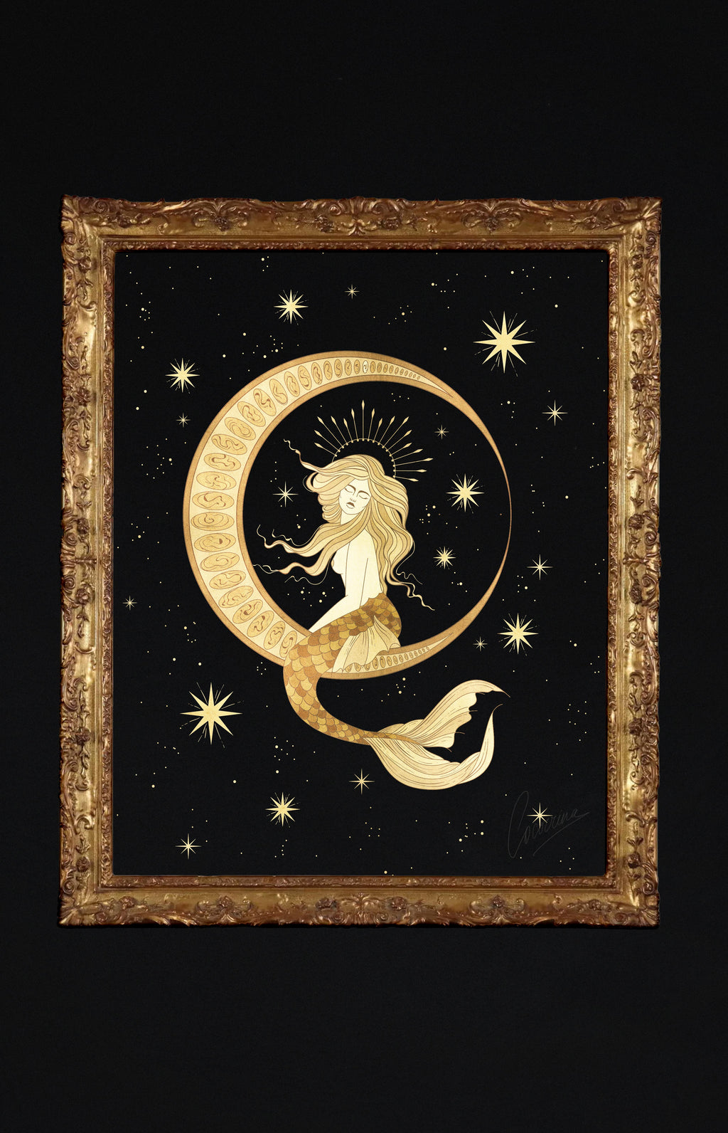 Queen Moon Mermaid Printable Art Cocorrina