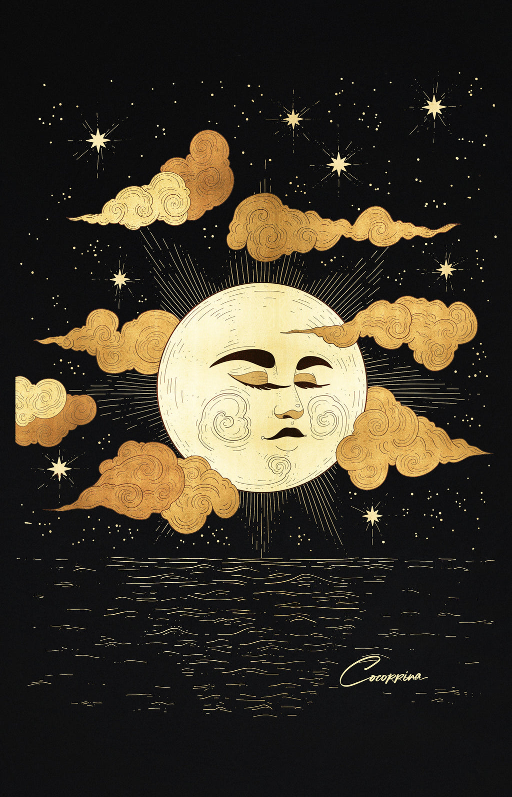 Moon Watching over us Printable Art Cocorrina
