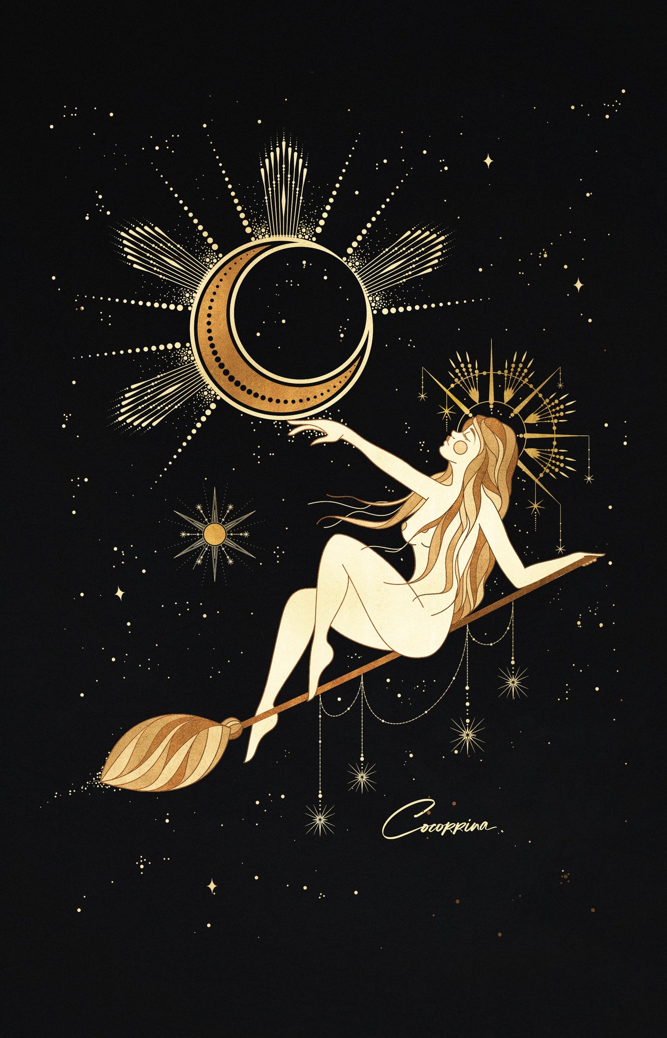 Moon Witch Printable Art Cocorrina