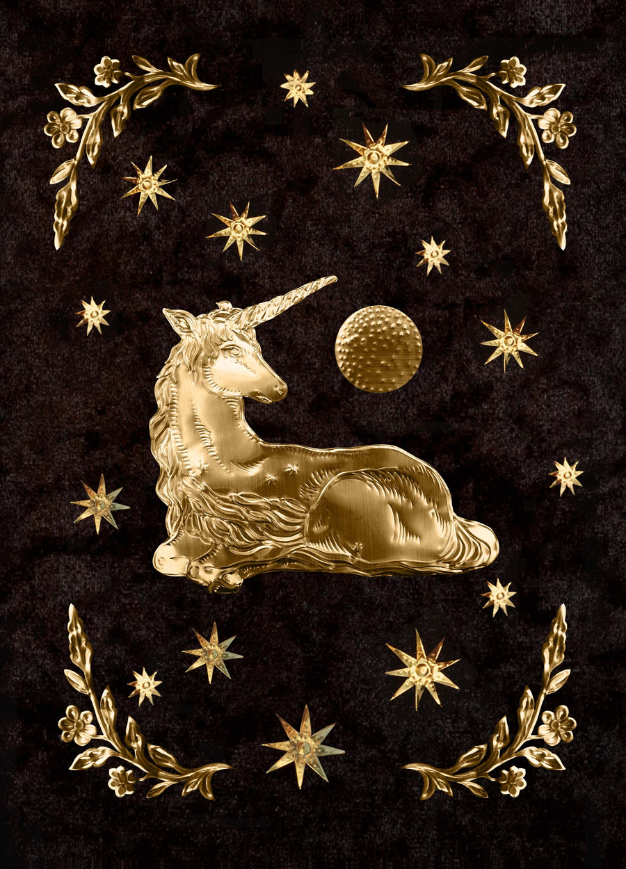 Unicorn Under Moonlight - Large Brass Legacy