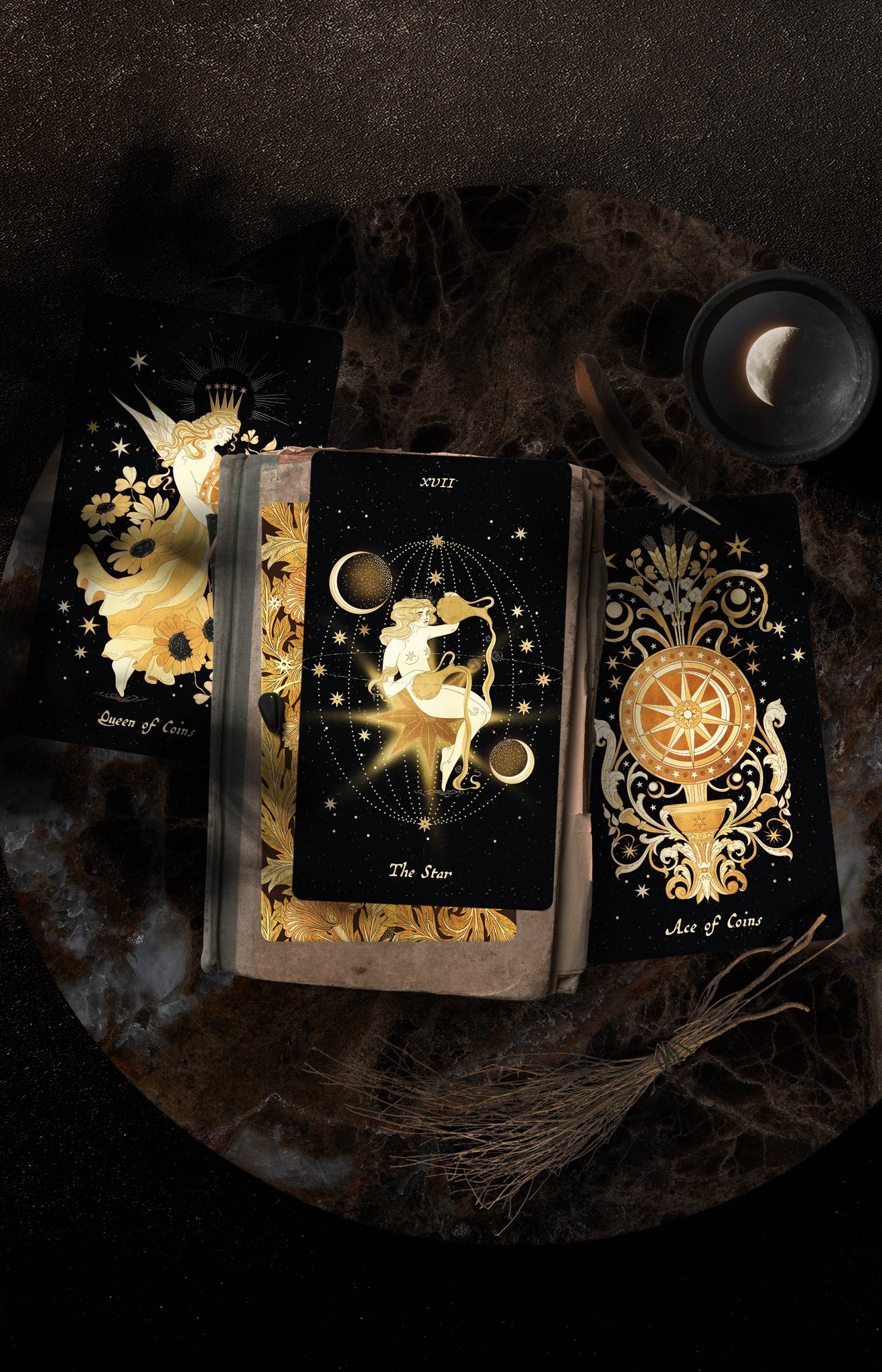 Aurora Tarot Gold a cosmic magical tarot deck by Cocorrina