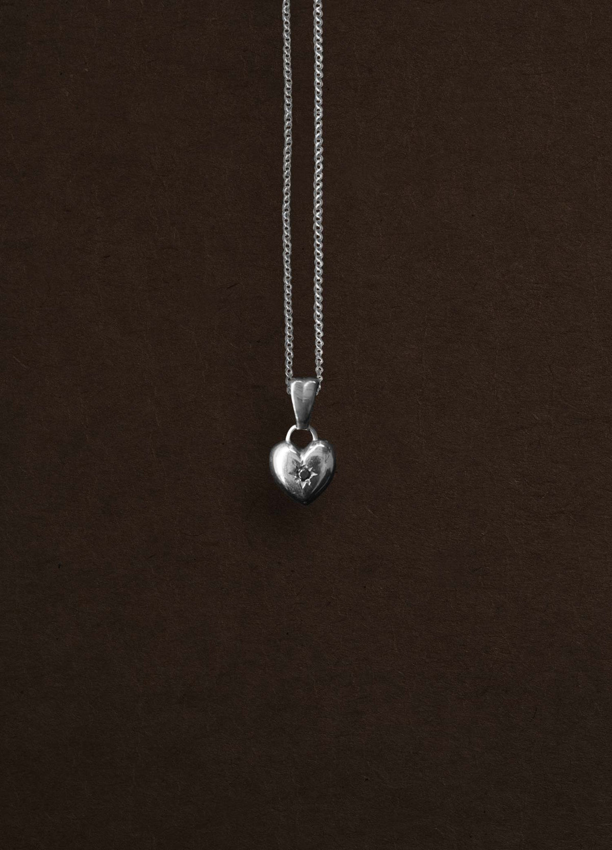 Onyx Star Heart Sterling Silver Necklace