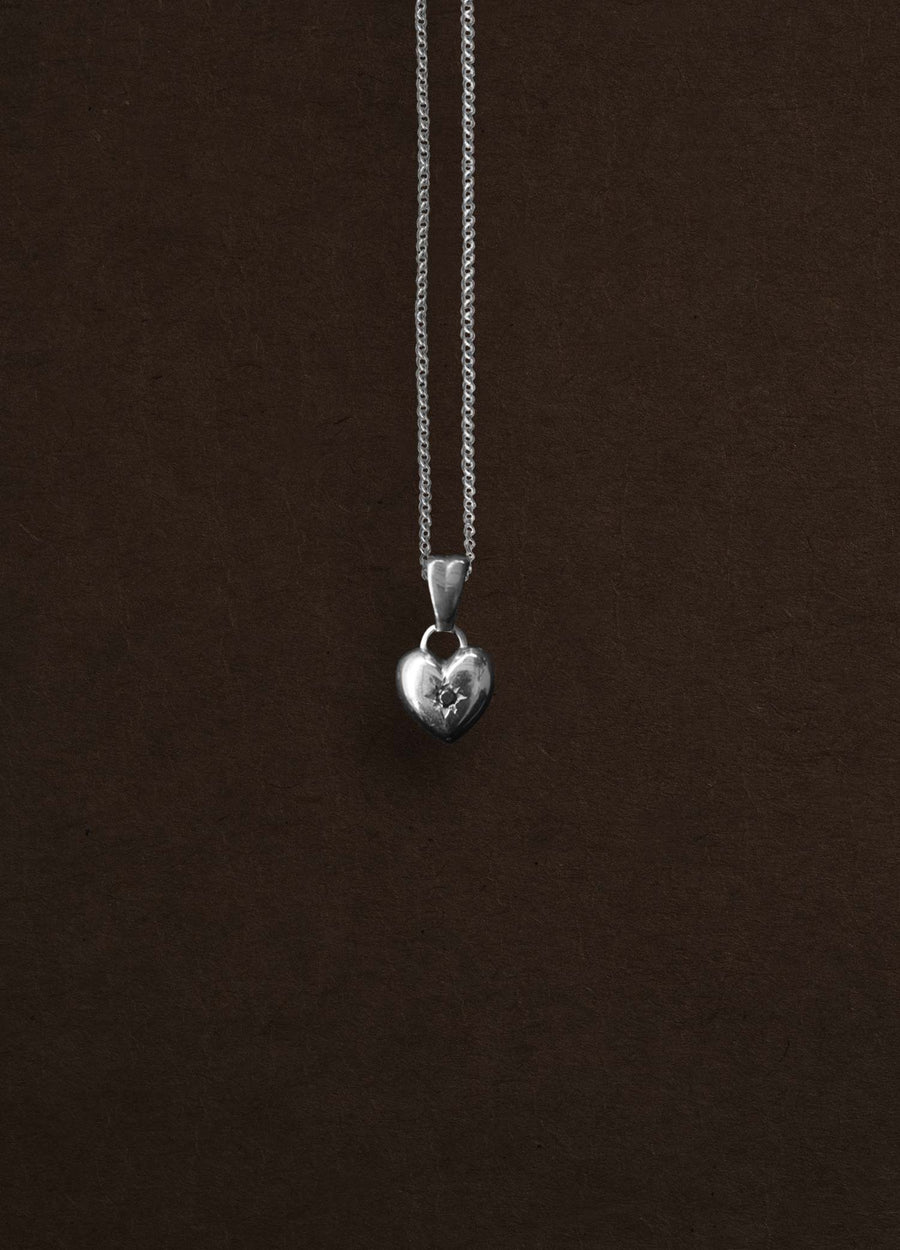Onyx Star Heart Sterling Silver Necklace