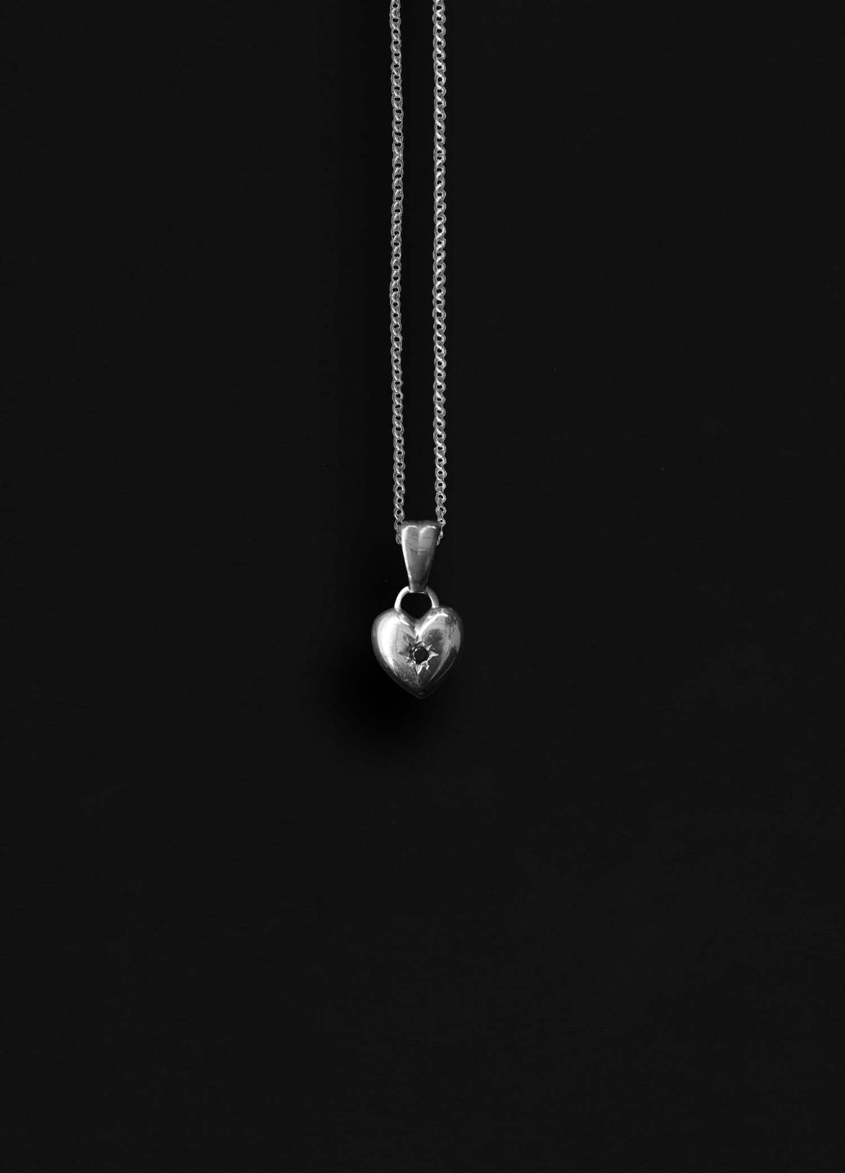 Onyx Star Heart Sterling Silver Necklace