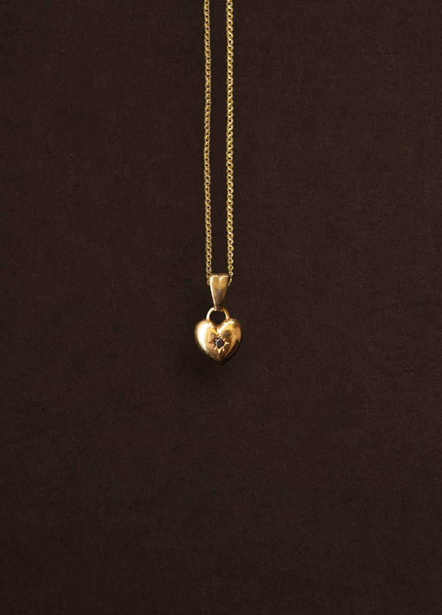 Onyx Star Heart 18k Gold Vermeil Necklace