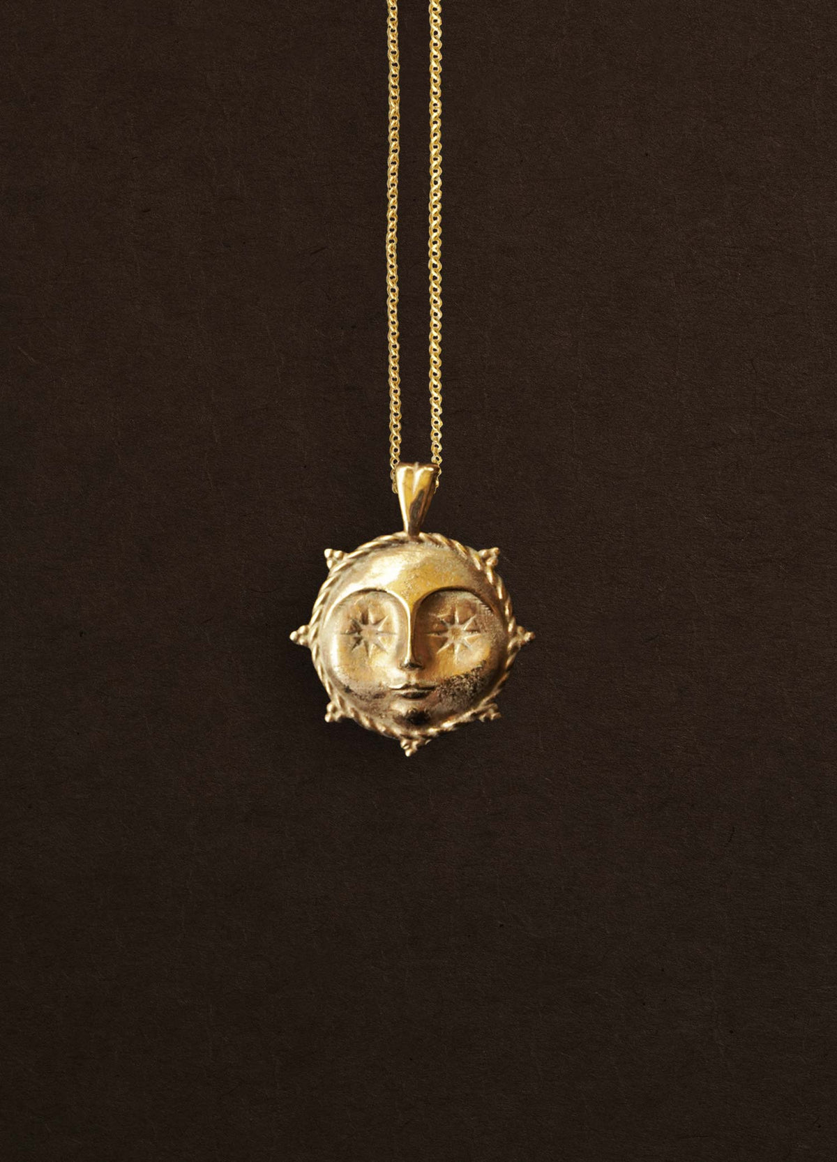 Sun Face 18k Gold Vermeil Necklace