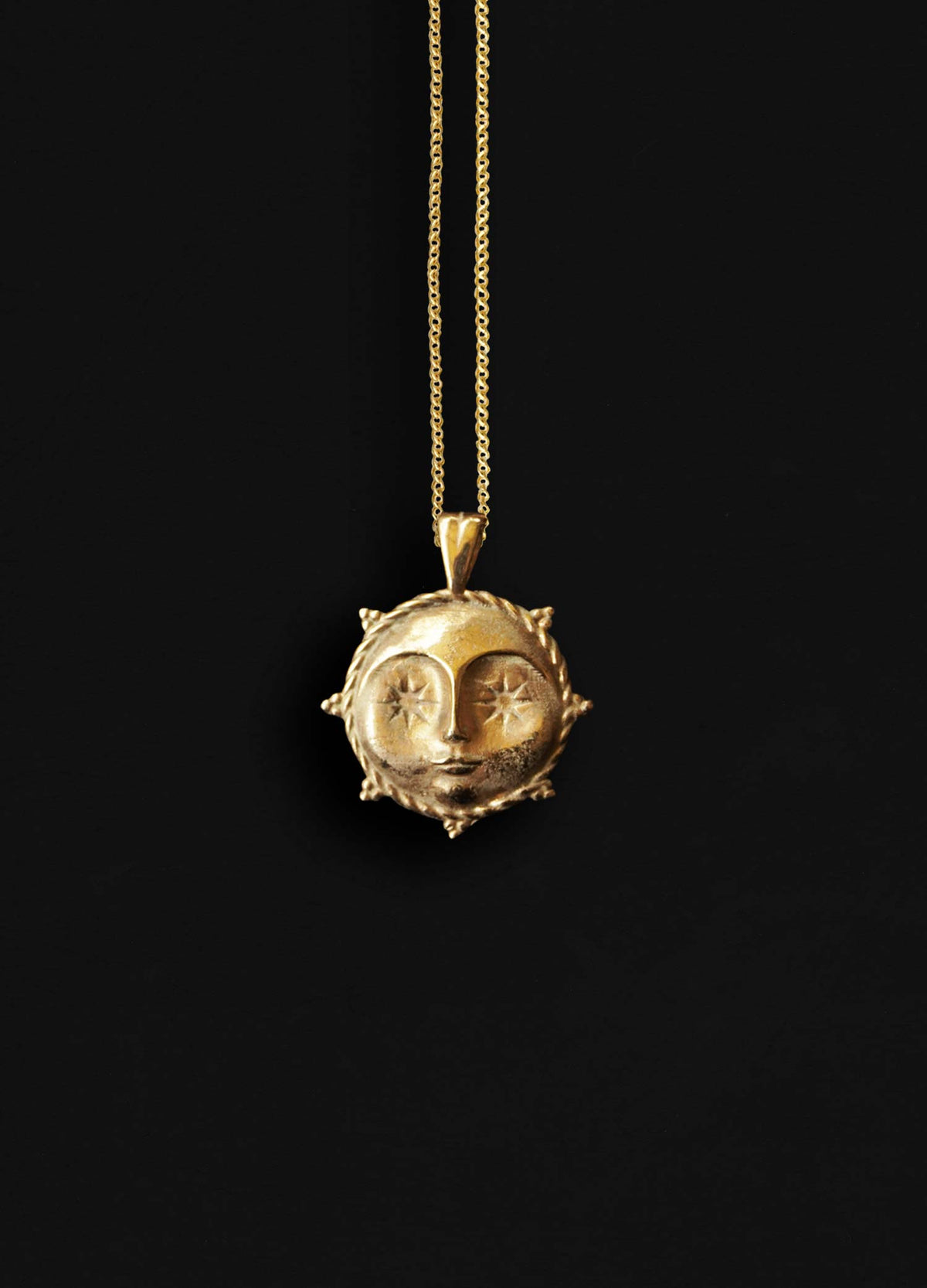 Sun Face 18k Gold Vermeil Necklace