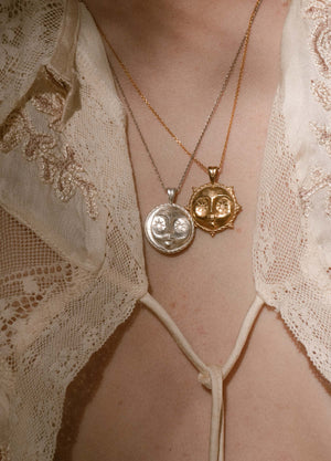 Moon Face Gold Vermeil Necklace