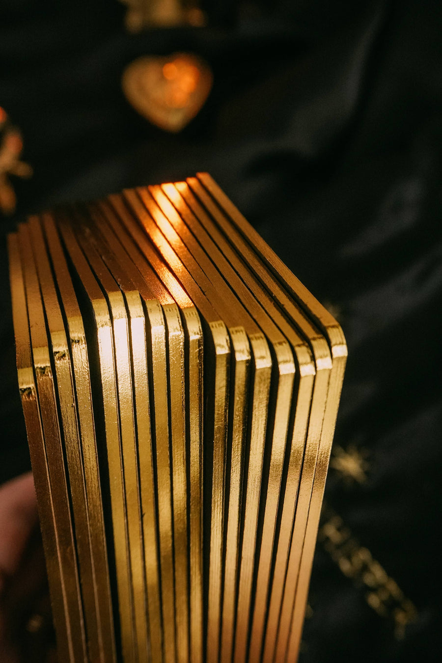 Cosmic Whisper luxury rune deck in black and gold by Cocorrina 