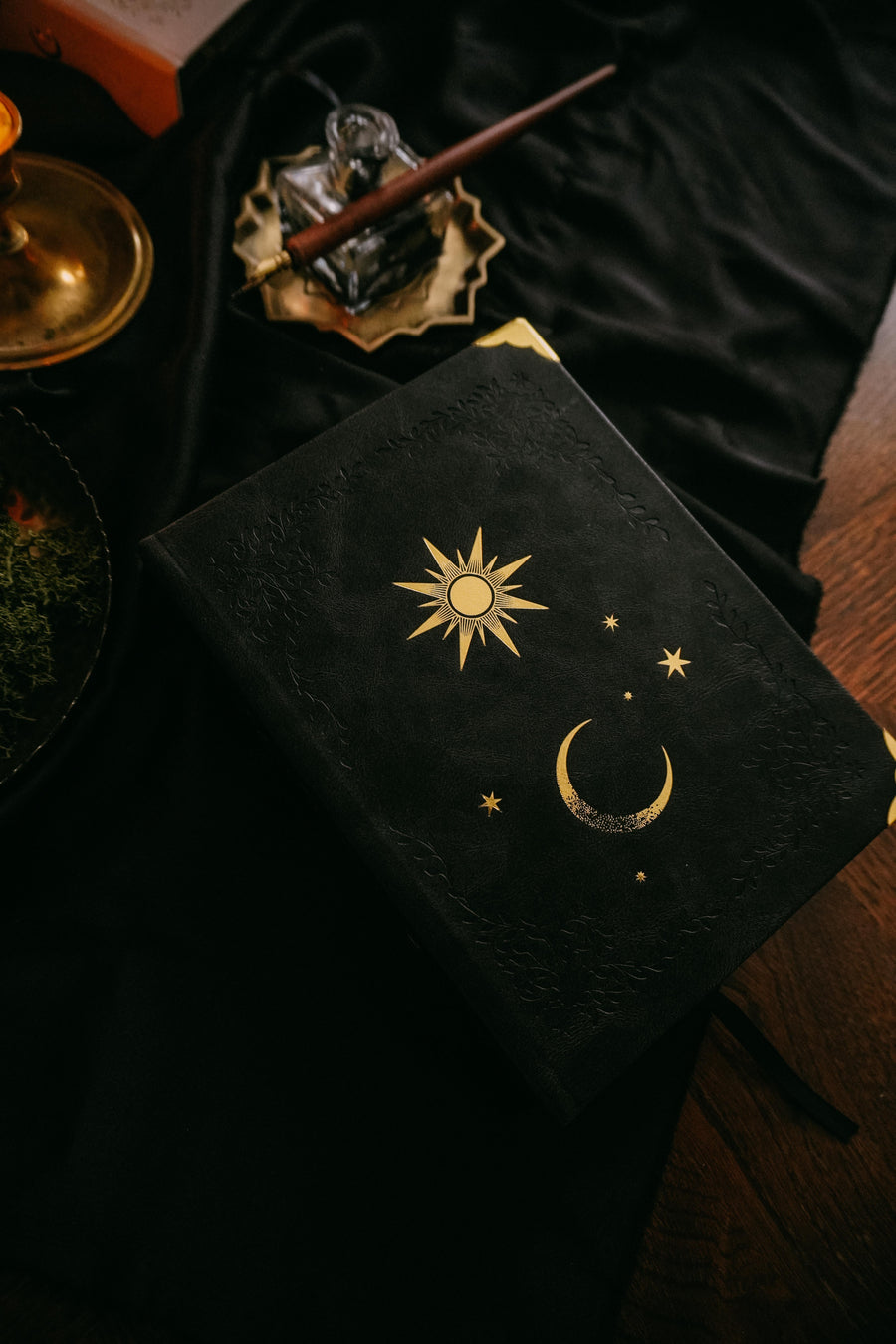 Sun & Moon Blank Book Journal - Heirloom Black