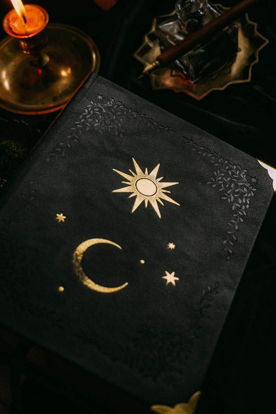 Sun & Moon Blank Book Journal - Heirloom Black