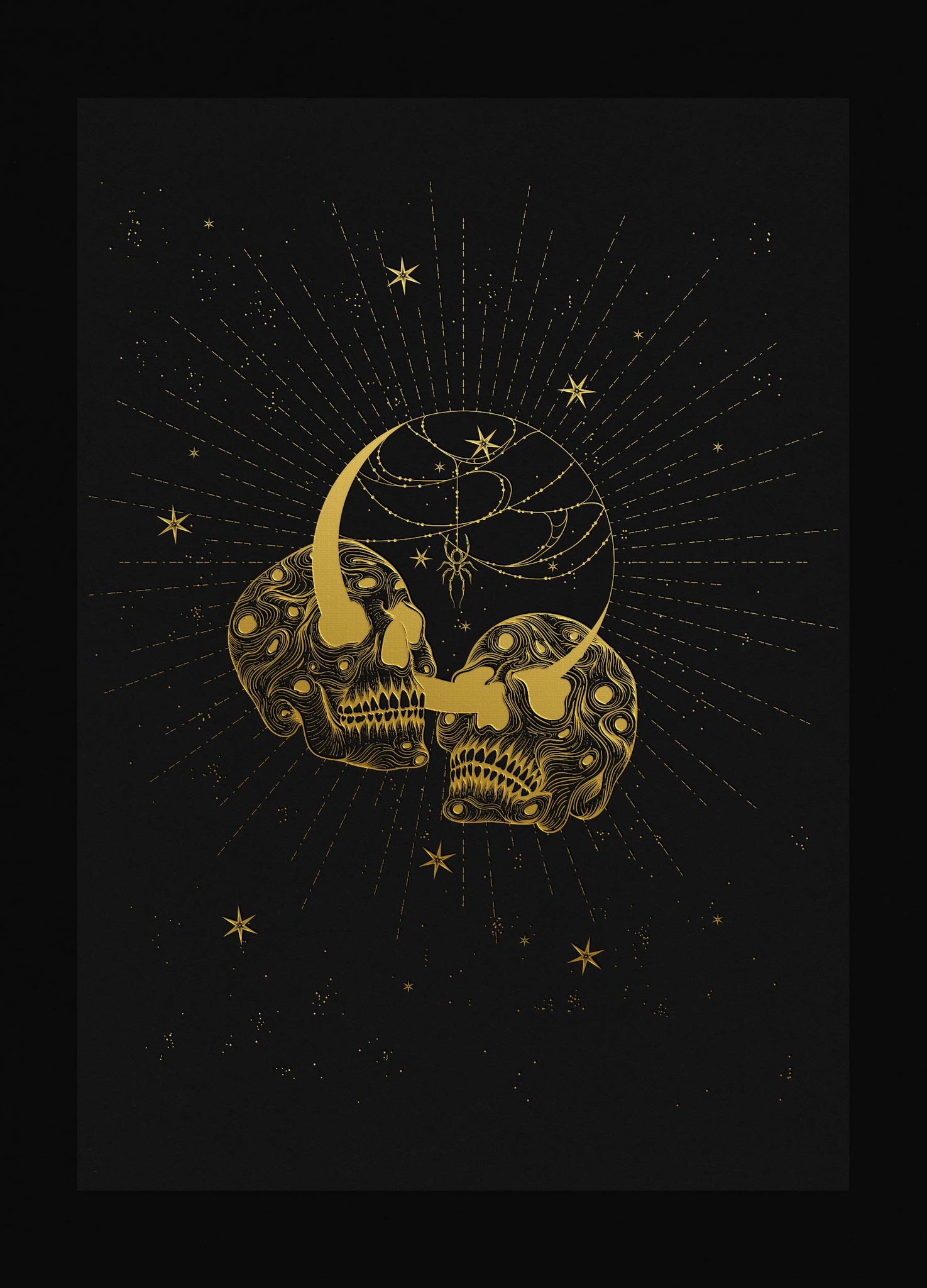 Till Death gold foil art print on black paper by Cocorrina & Co Design Studio and Shop
