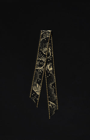 Zodiac Twilly Scarf in black and gold by Cocorrina