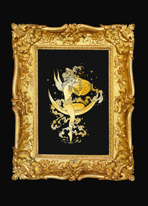 Aquarius Zodiac Figure 2023 art print with gold foil by Cocorrina & Co