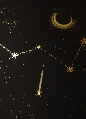 Cassiopeia constellation gold foil print by Cocorrina & Co studio