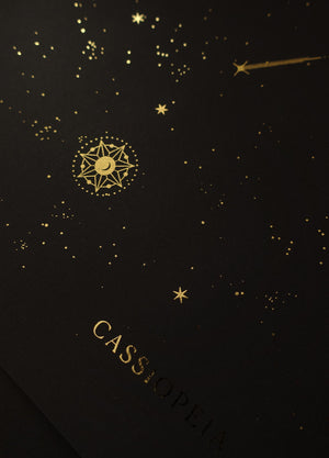 Cassiopeia constellation gold foil print by Cocorrina & Co studio