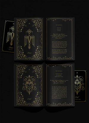 Cosmic Wild Oracle deck with animals by Cocorrina & Co in black and gold