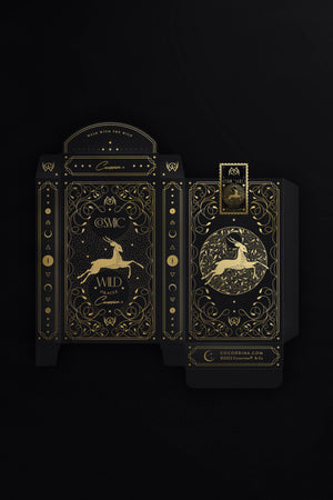 Cosmic Wild Oracle deck, animal tarot by Cocorrina & Co in black and gold