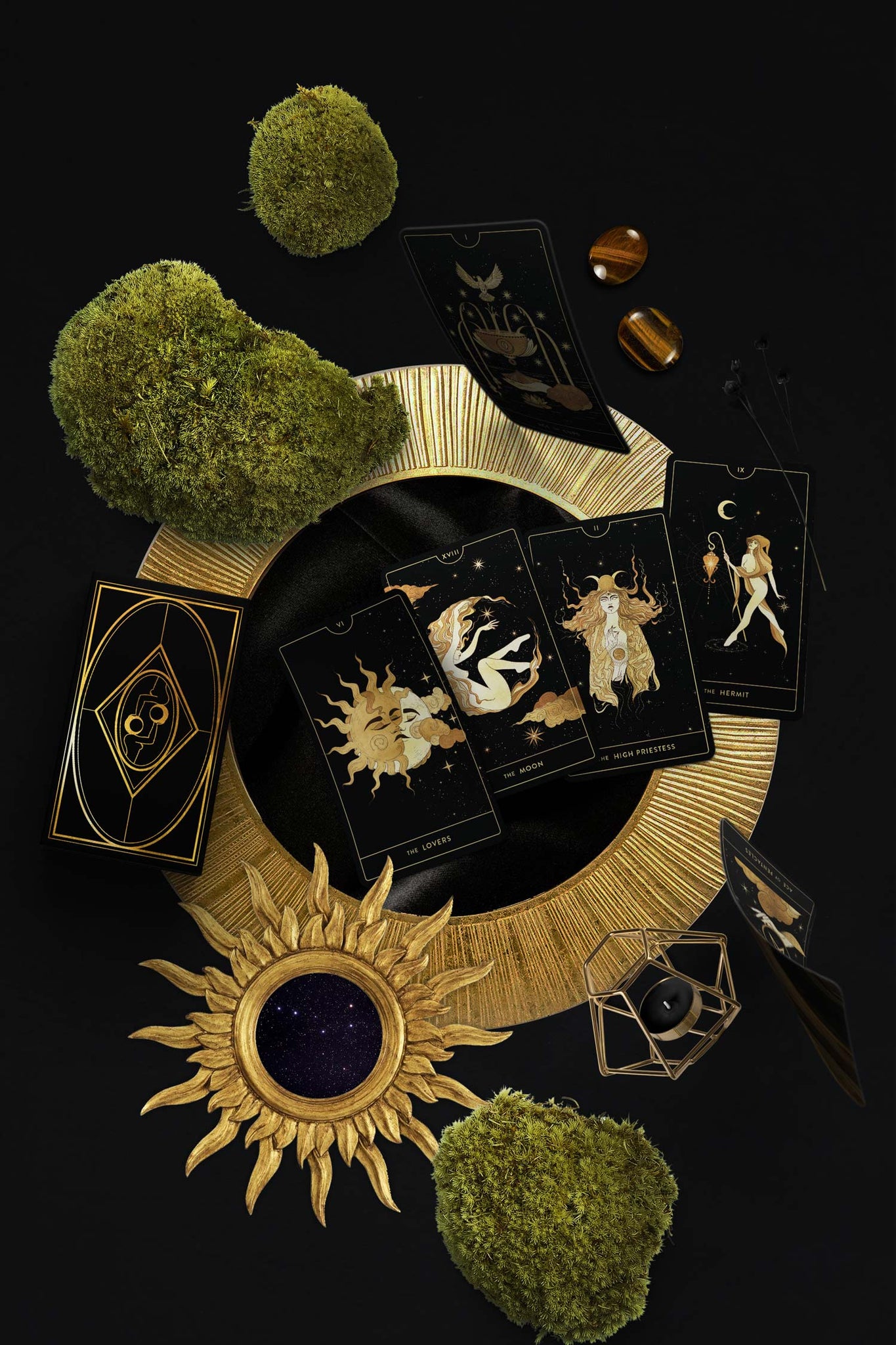 Divine Feminine Tarot Deck by Cocorrina & Co Shop featuring gold foil.