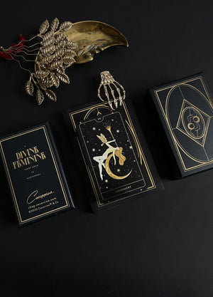 Divine Feminine Tarot Deck by Cocorrina & Co Shop featuring gold foil.