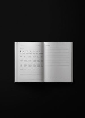 Dream Journal with Golden Sun and a Golden Moon, with gold foil, black and hardcover by Cocorrina & Co