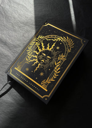 Herbology, Tarot & Dream Journal Bundle. Gold foil and black hardcover books, themed journals by Cocorrina & Co