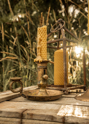 Golden Pure Greek Beeswax Candles, Tapper and Pillar by Cocorrina & Co