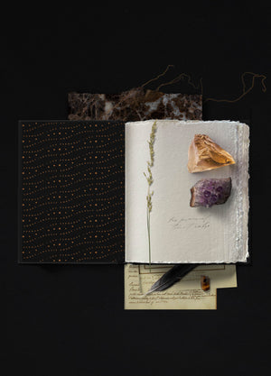 Grimoire Regal Edition, leather book with handmade paper and gold foil  for witches and magic, by Cocorrina & Co