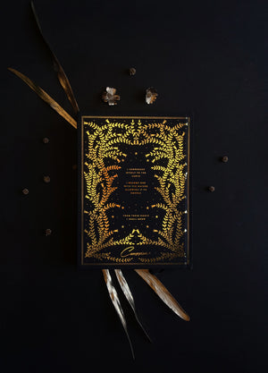 The Herbology Journal in black and gold foil. A Botanical grimoire for witches by Cocorrina & Co Shop