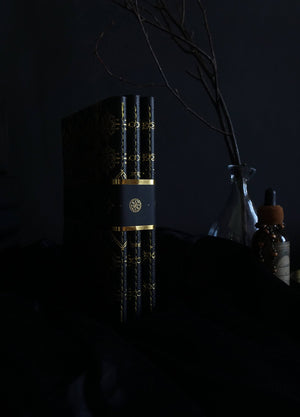 Black Star Leather blank - line journal with gold foil by Cocorrina & Co