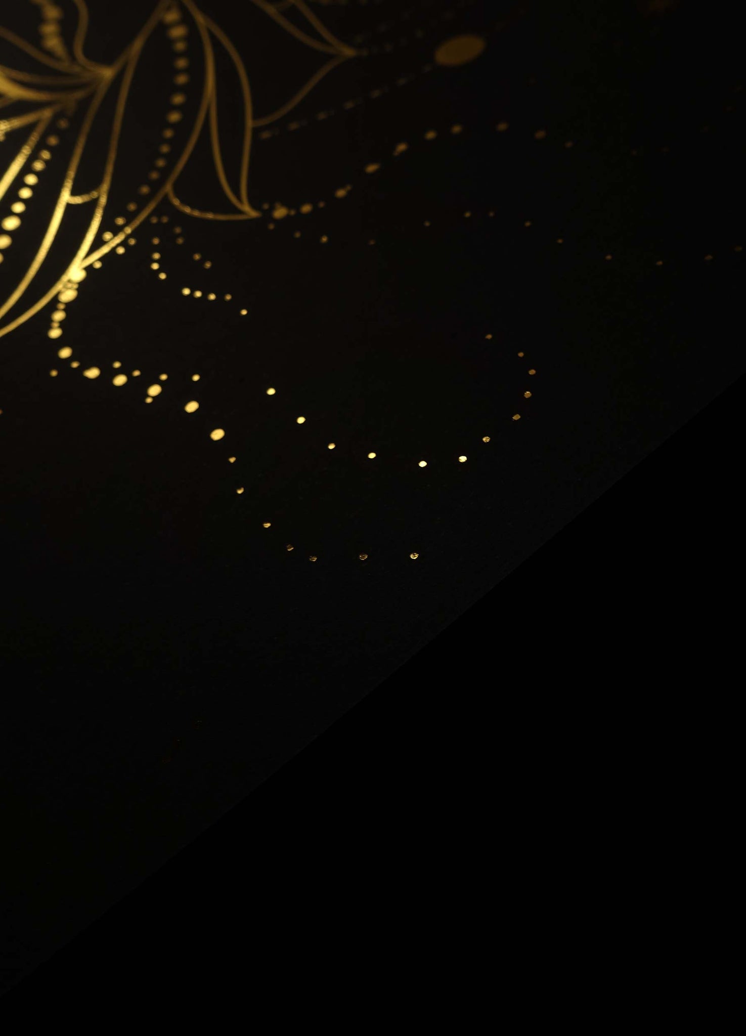 Leo Figure Constellation Gold foil on black paper art print by Cocorrina & Design studio and shop