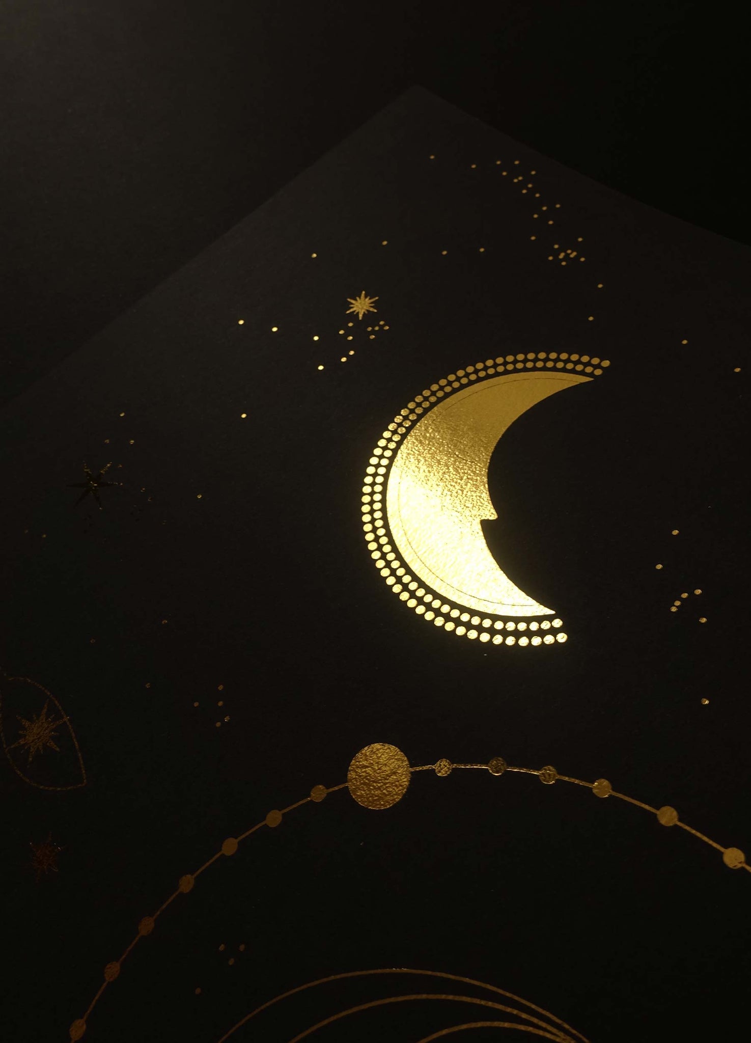 Leo Constellation gold foil art print on black paper by Cocorrina & Co Studio and Shop