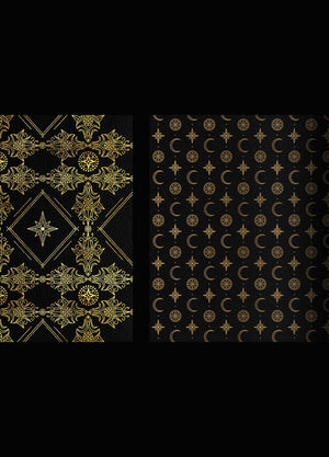 Black Star Leather blank - line journal with gold foil by Cocorrina & Co