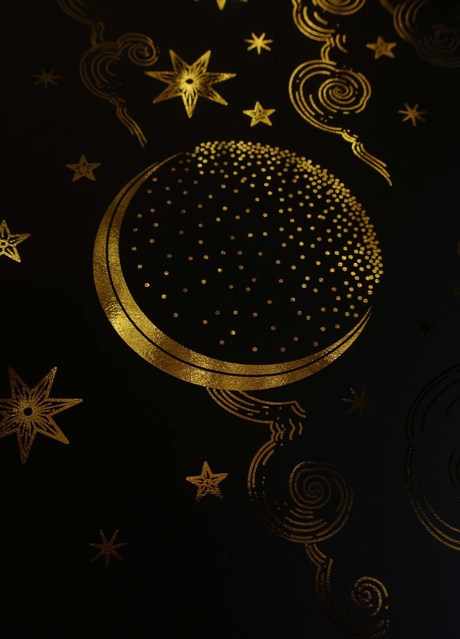 Manifestation Guide gold foil on black paper art print by Cocorrina & Co