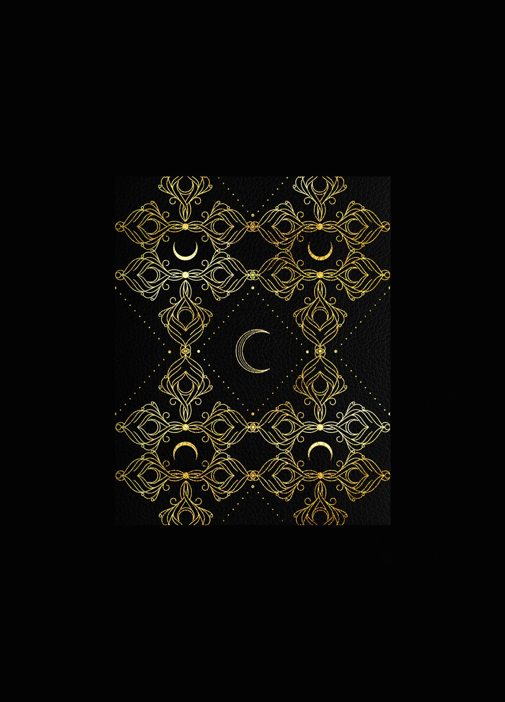 Black Moon Leather dot journal with gold foil by Cocorrina & Co