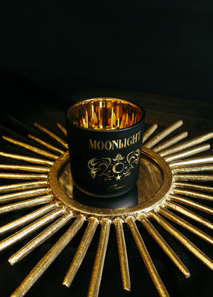 Moonlight golden organic and pure soy wax candle. Moon with Jasmine, honey and lemongrass by Cocorrina & Co