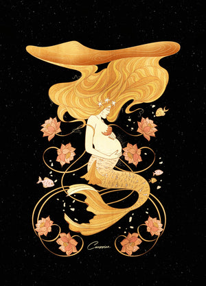 New Life mermaid print by Cocorrina & Co