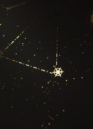 Orion Constellation gold foil print by Cocorrina & co studio