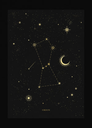 Orion Constellation gold foil print by Cocorrina & co studio