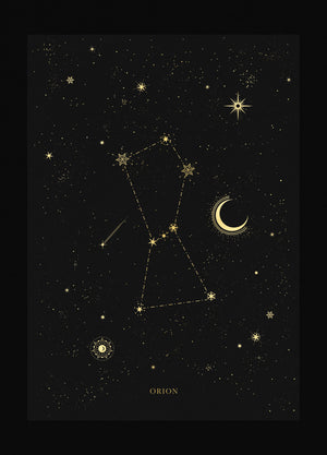 Orion Constellation gold foil print by Cocorrina & co studio