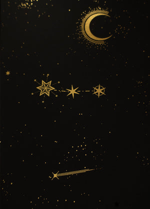 Orion's Belt constellation gold foil print by Cocorrina & Co studio