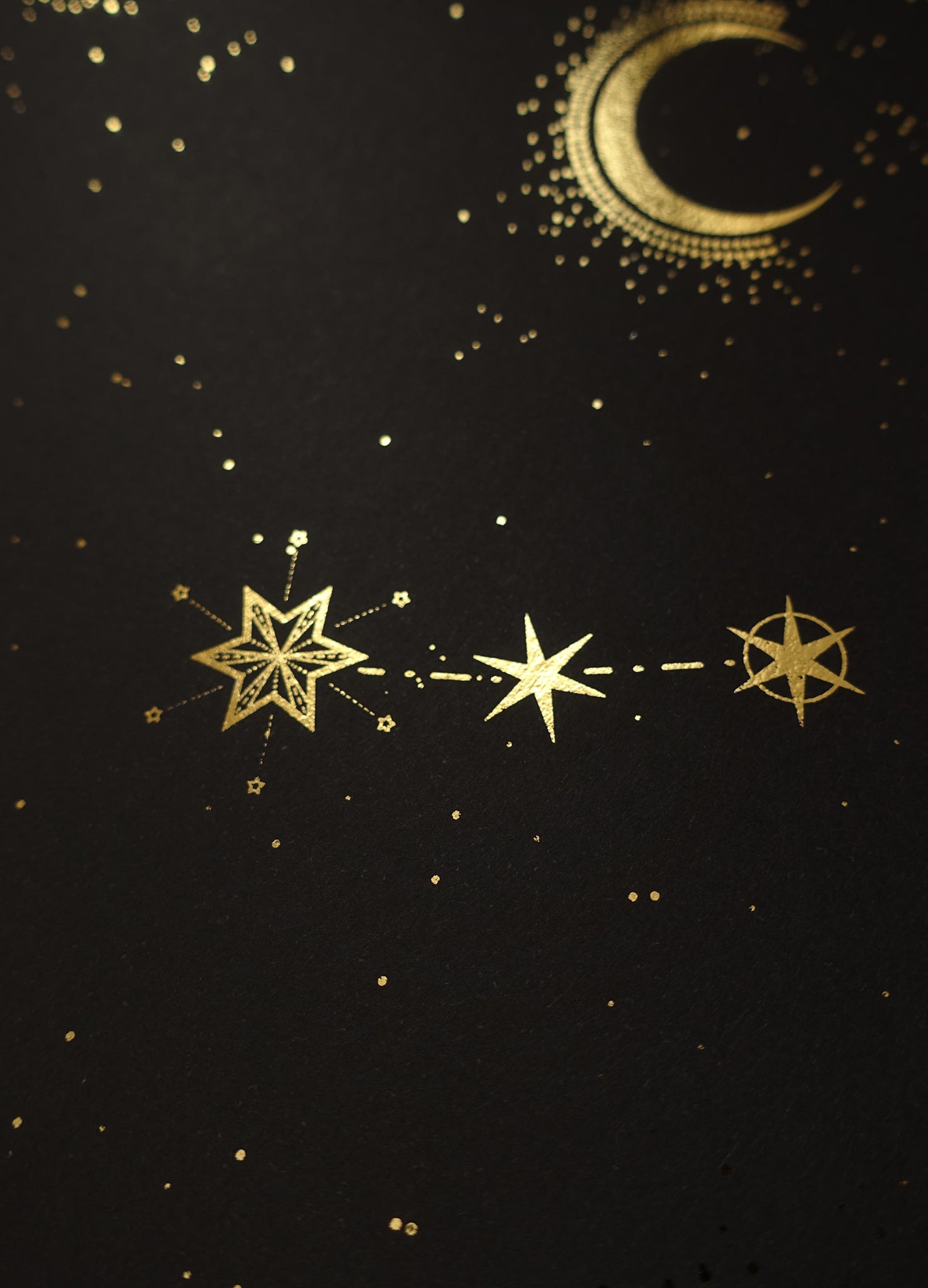 Orion's Belt constellation gold foil print by Cocorrina & Co studio