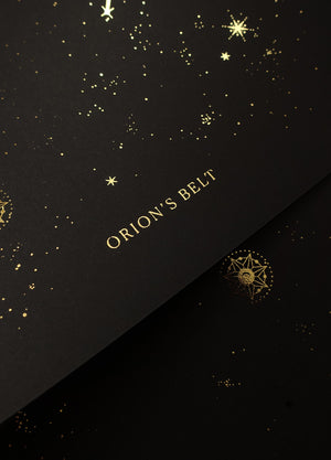 Orion's Belt constellation gold foil print by Cocorrina & Co studio