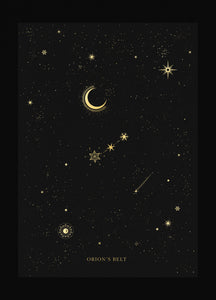 Orion's Belt constellation gold foil print by Cocorrina & Co studio