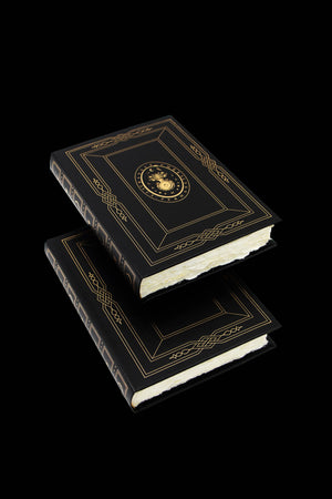 Grimoire Regal Edition, leather book with handmade paper and gold foil  for witches and magic, by Cocorrina & Co