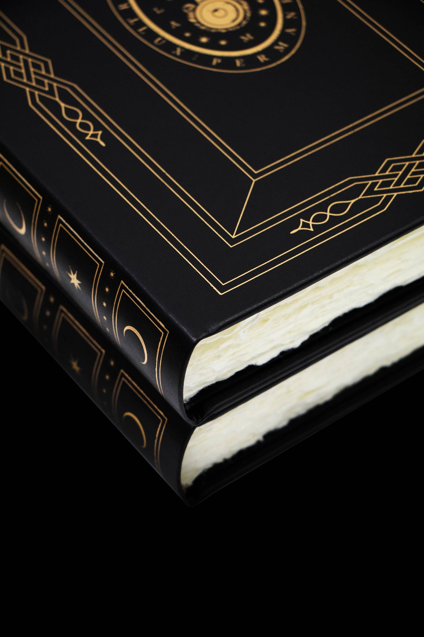 Grimoire Regal Edition, leather book with handmade paper and gold foil  for witches and magic, by Cocorrina & Co